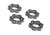 Wheel nuts toothed aluminum gray 17mm (4)