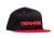 Truckercap zwart/logo rood, platte klep