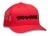 Truckercap rood/logo zwart, ronde klep