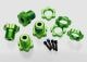 Wieldoppen & moeren 6061-T6 aluminium groen 17mm (4)