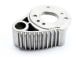 Motorsteun aluminium chroom geribbeld