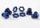 Wieldoppen & moeren 6061-T6 aluminium blauw 17mm (4)