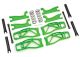 Wishbone set groen met trekstangen, steekassen, veren