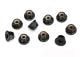 Stopmoer met flens 4mm, getand, zwart