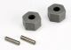 Stuurwiel kunststof grijs 12mm met pinnen (2)