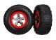 SCT banden op 2.2/3.0 velg chroom/rood voorzijde (2)