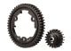 Hoofdtandwiel gehard staal 50T breed en rondsel 20T (module 1)